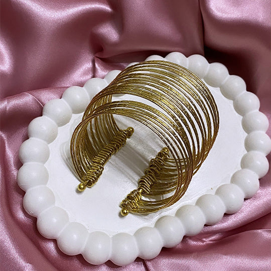 Goldplated Multiple Bangles Look Bracelet